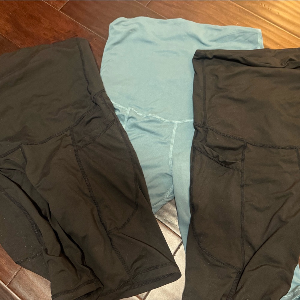 Women's Athletic Shorts - Black and Blue